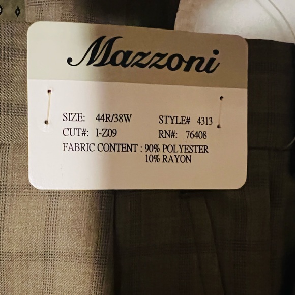 MAZZONI - Men suit 2 pieces Size 44R/38W - Picture 5 of 5